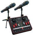 Podcast Equipment Bundle with Two Studio Condenser Microphones and Audio Interface Sound Board G5718