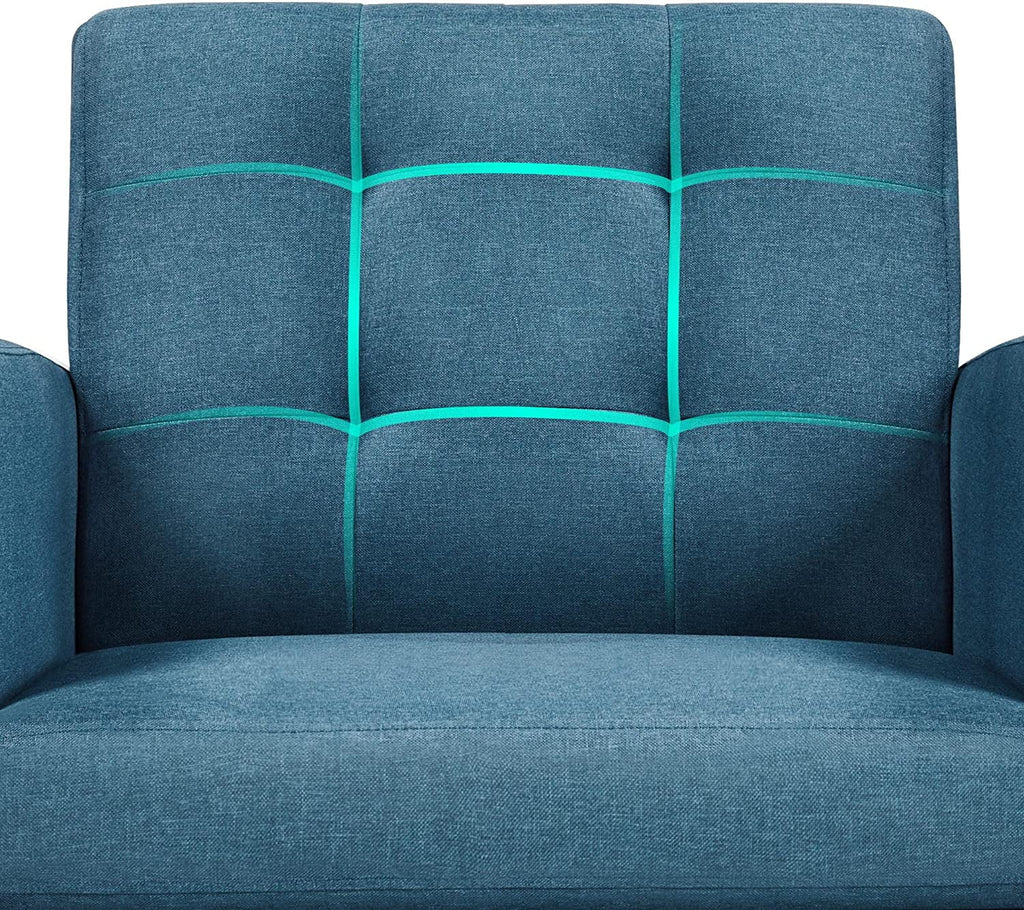 Mid-Century Accent Chair with Wood Legs, Navy Blue S38548