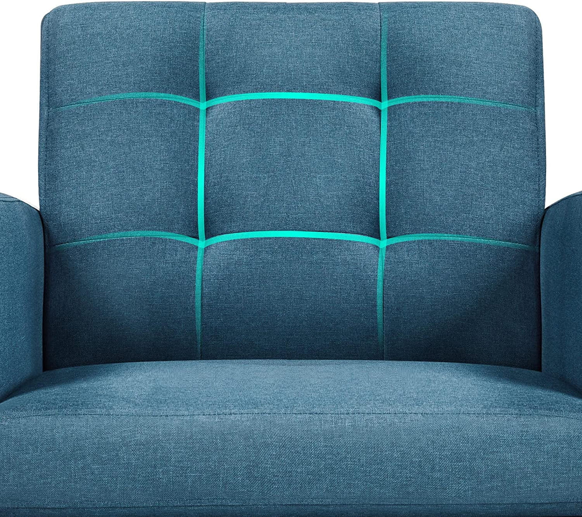 Mid-Century Accent Chair with Wood Legs, Navy Blue S38548
