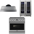 36 Electric Range, Range Hood and Wine Cooler R590