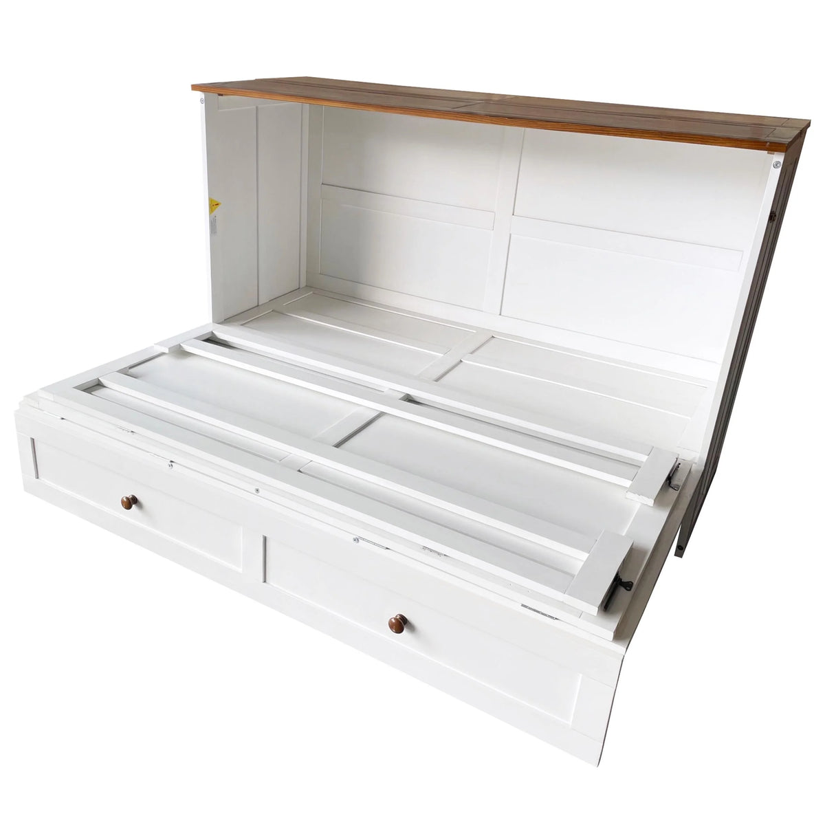 Queen Size Solid Wood Murphy Bed with Storage Drawer T414