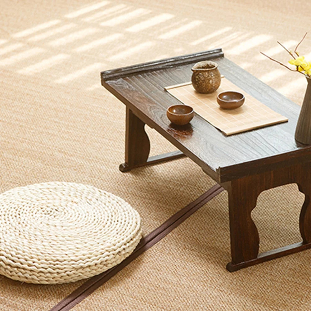 Round Straw Weave Floor Pillow X8859