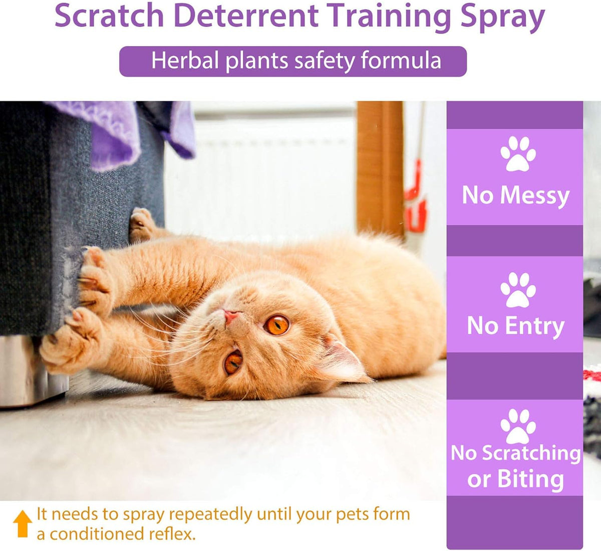 Cat Deterrent Spray, 120ML Natural Cat Repellent Spray E957154