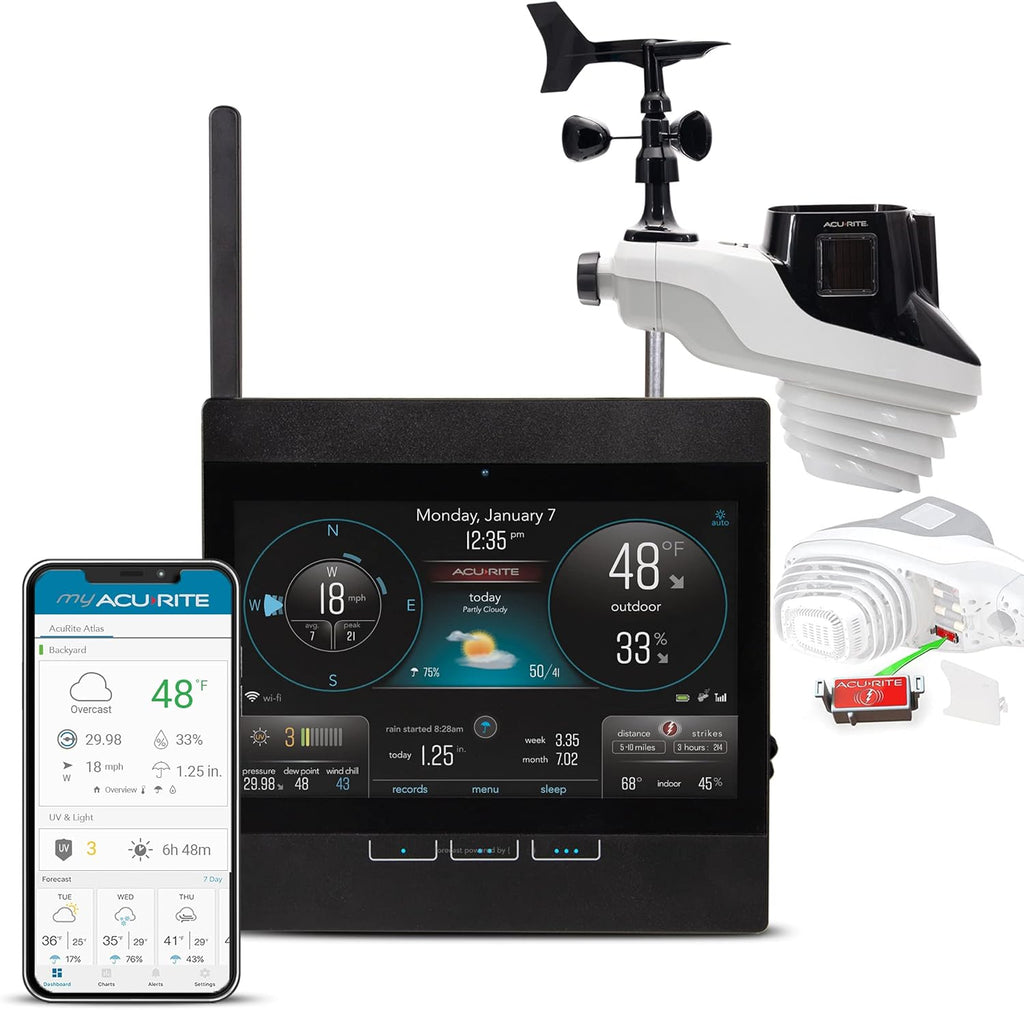 Weather Station with Temperature and Humidity Gauge, Rainfall, Wind Speed, Direction & Lightning Detection X328939