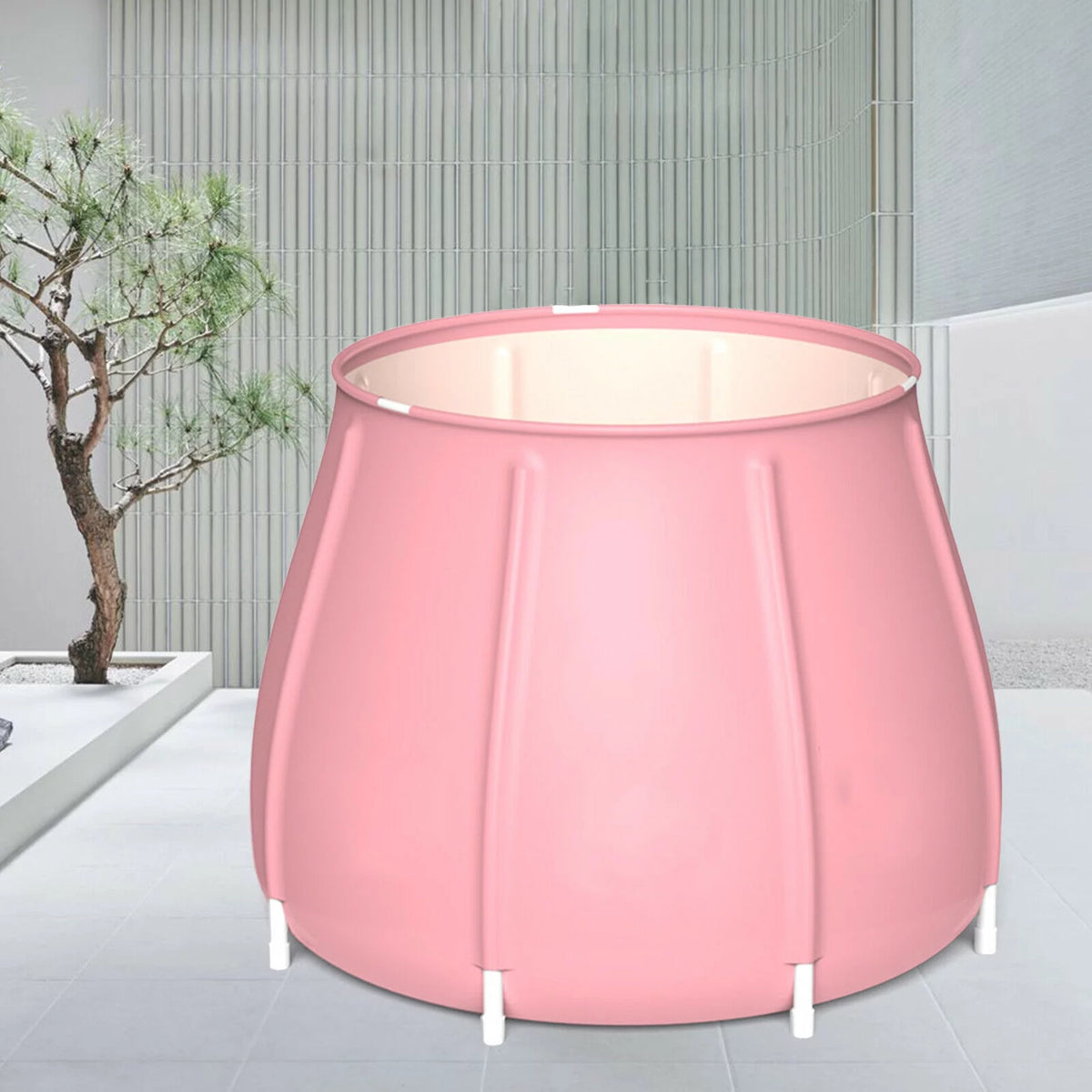 Pink PVC Inflatable Folding Bathtub K83951