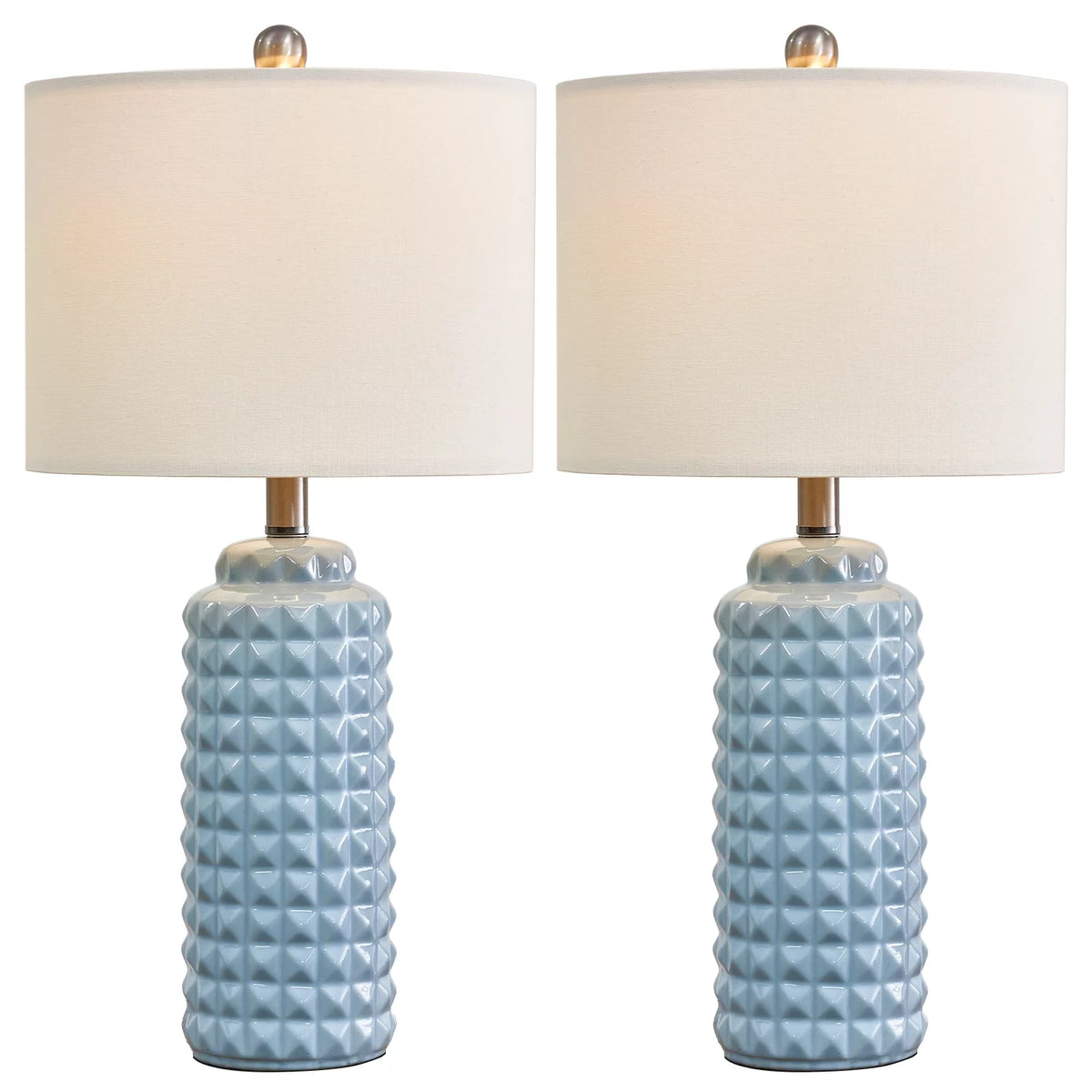 Light Blue 24.5" Ceramic Table Lamp Set of 2 Z18752