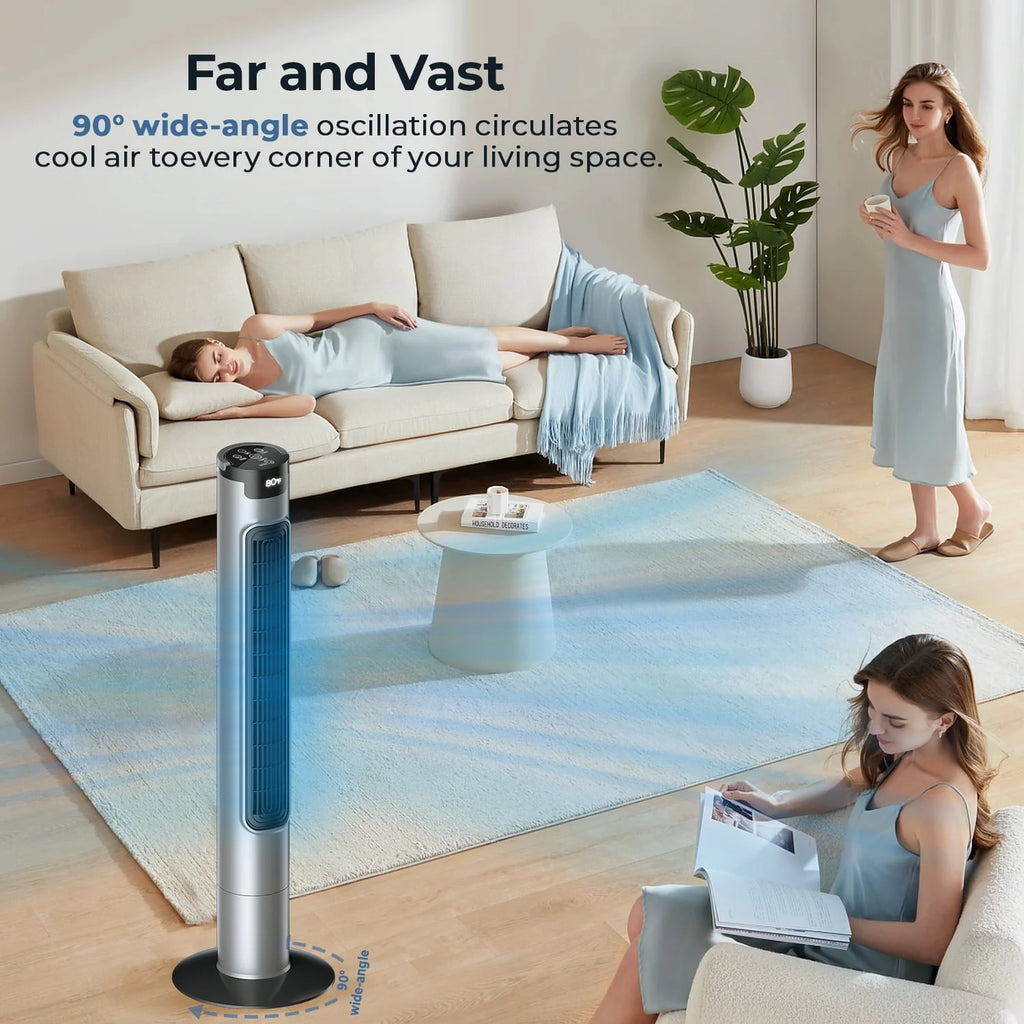 Quiet Bladeless Tower Fan with Remote R47177