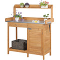 Garden Potting Bench with Cabinet Drawer J125015
