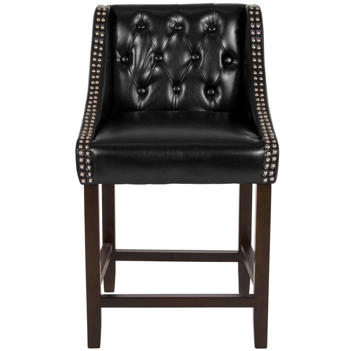 Black Leather Counter Height Stool B56354