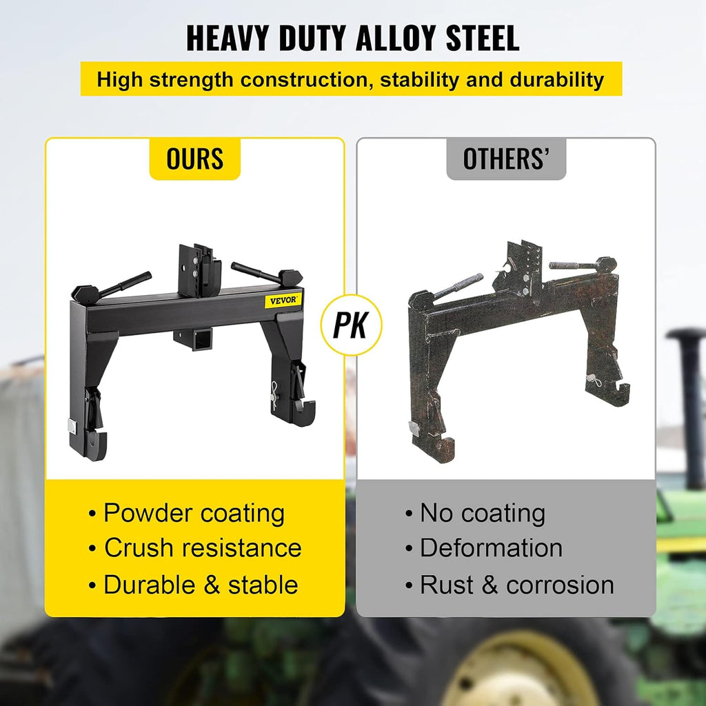 Black 3-Point Quick Hitch with 3000 LBS Lifting Capacity F453735
