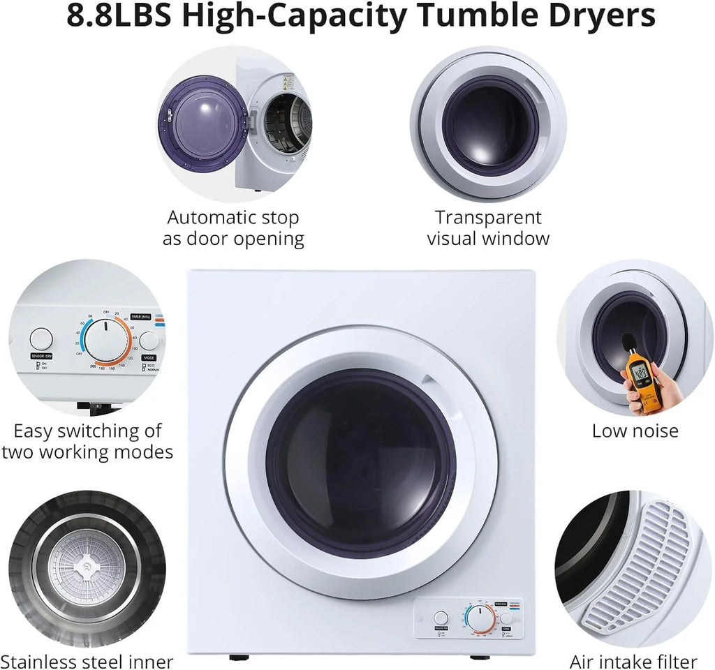 Portable Electric Clothes Dryer 2.65 cu. ft Stainless Steel Tub M674