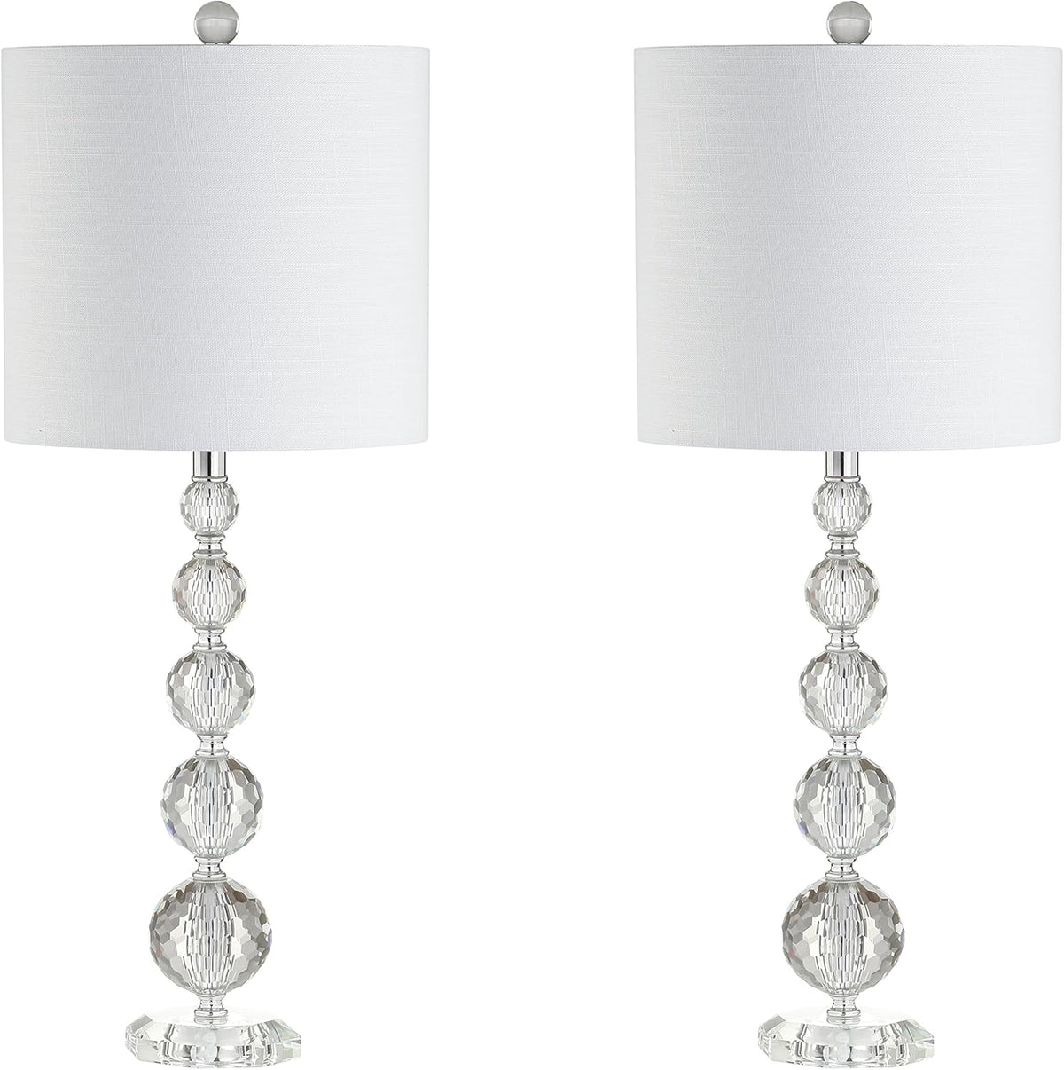 Crystal LED Table Lamp, Clear/Chrome, Set of 2 J112580