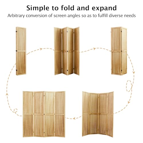 66.9inch Freestanding Folding Pegboard Privacy Screens 4 Panels White S7022