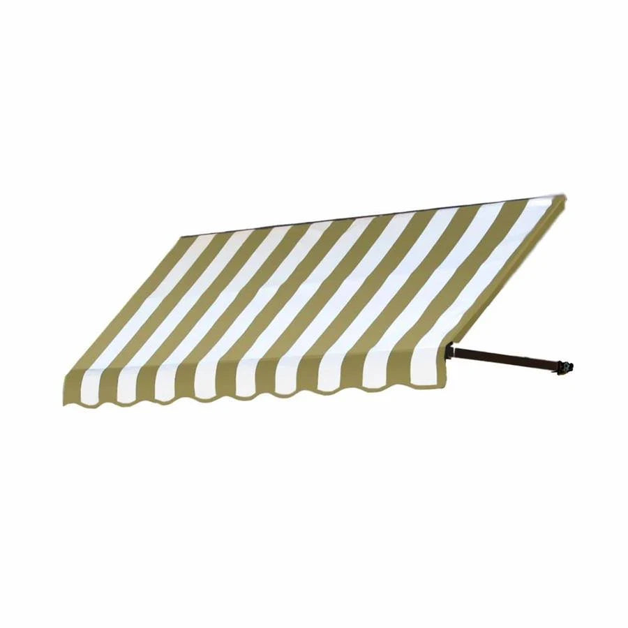 Retro 64.5-in Wide x 30-in Projection Linen/White Striped Open Slope Window/Door Fixed Awning X699