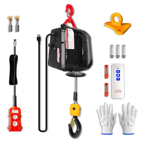 1100lbs Portable Electric Hoist Winch with Wire Remote Control P425
