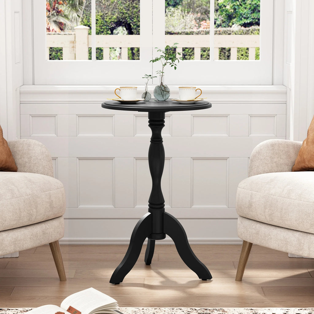 Round Small Wooden End Table D710