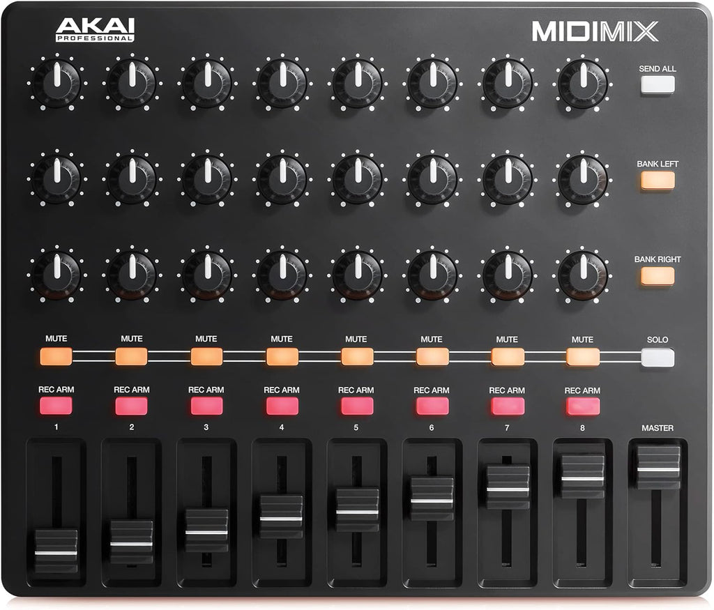 USB MIDI Controller Mixer with Assignable Faders, 24 Knobs, 16 Buttons K4074
