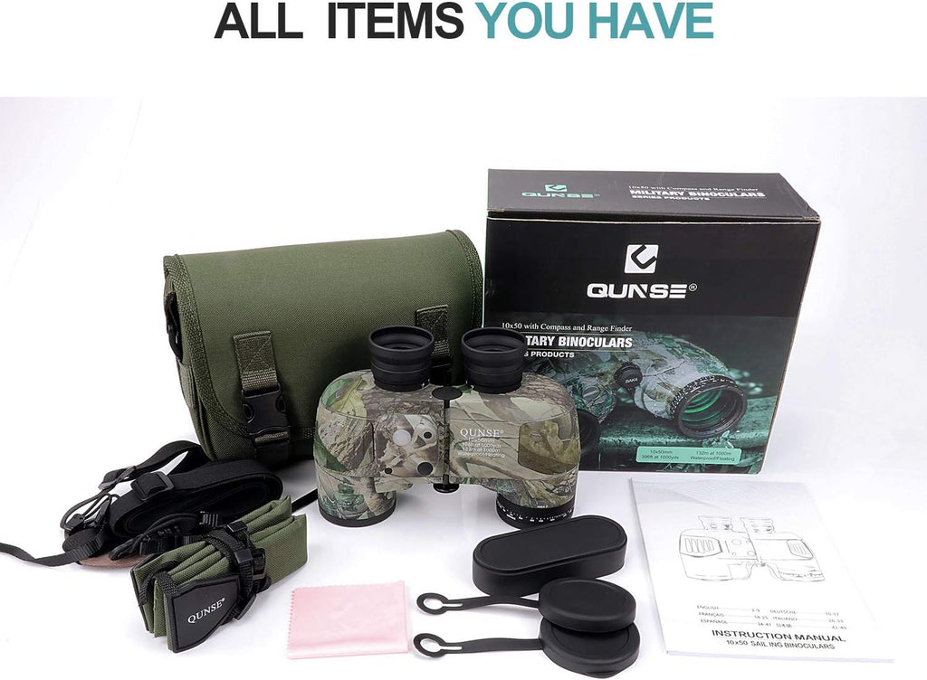 10x50 Camouflage Binoculars with Compass and Rangefinder B12091