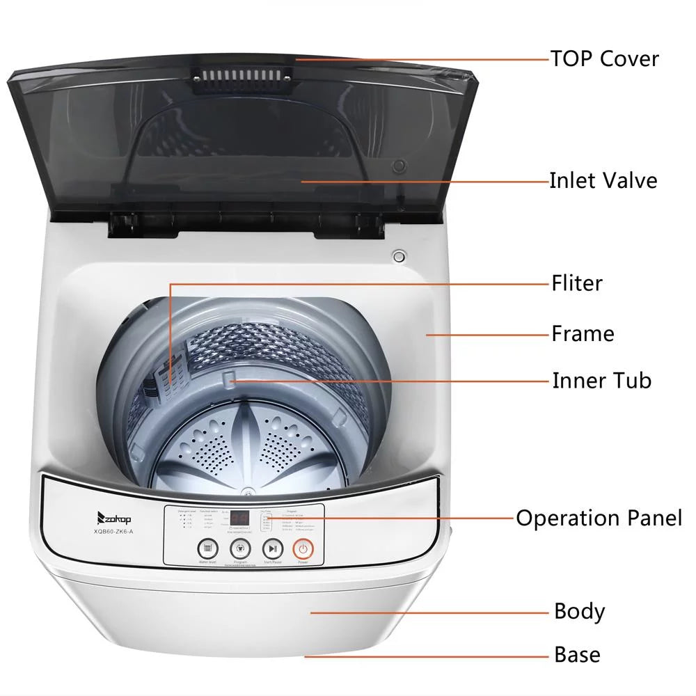 13.3lbs Portable Full Automatic Washing Machine V257