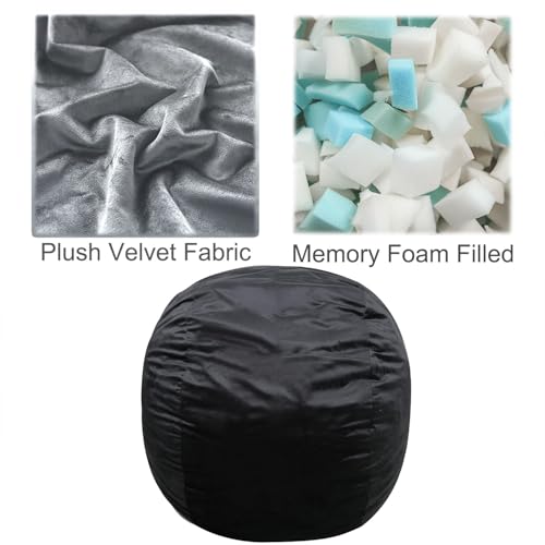 Velvet Memory Foam Bean Bag Chair Q346159