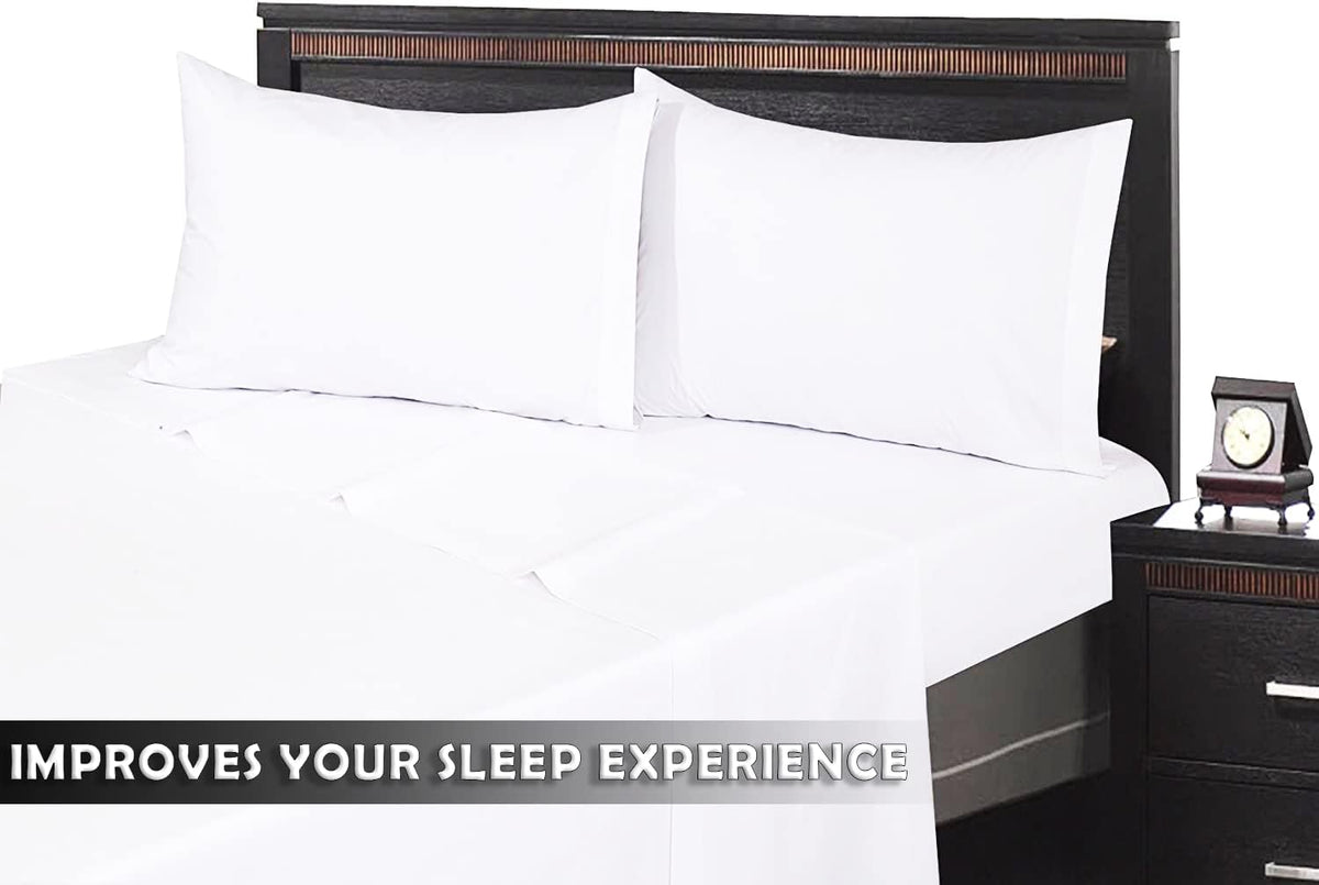 24 Queen Flat Sheets Bright White Percale Hotel Linen T1944