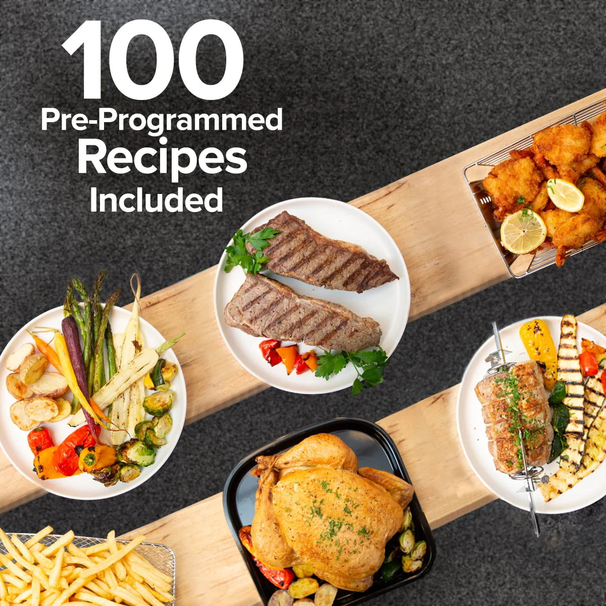 15.5-Quart 1800W Air Fryer with 100 Presets N5523