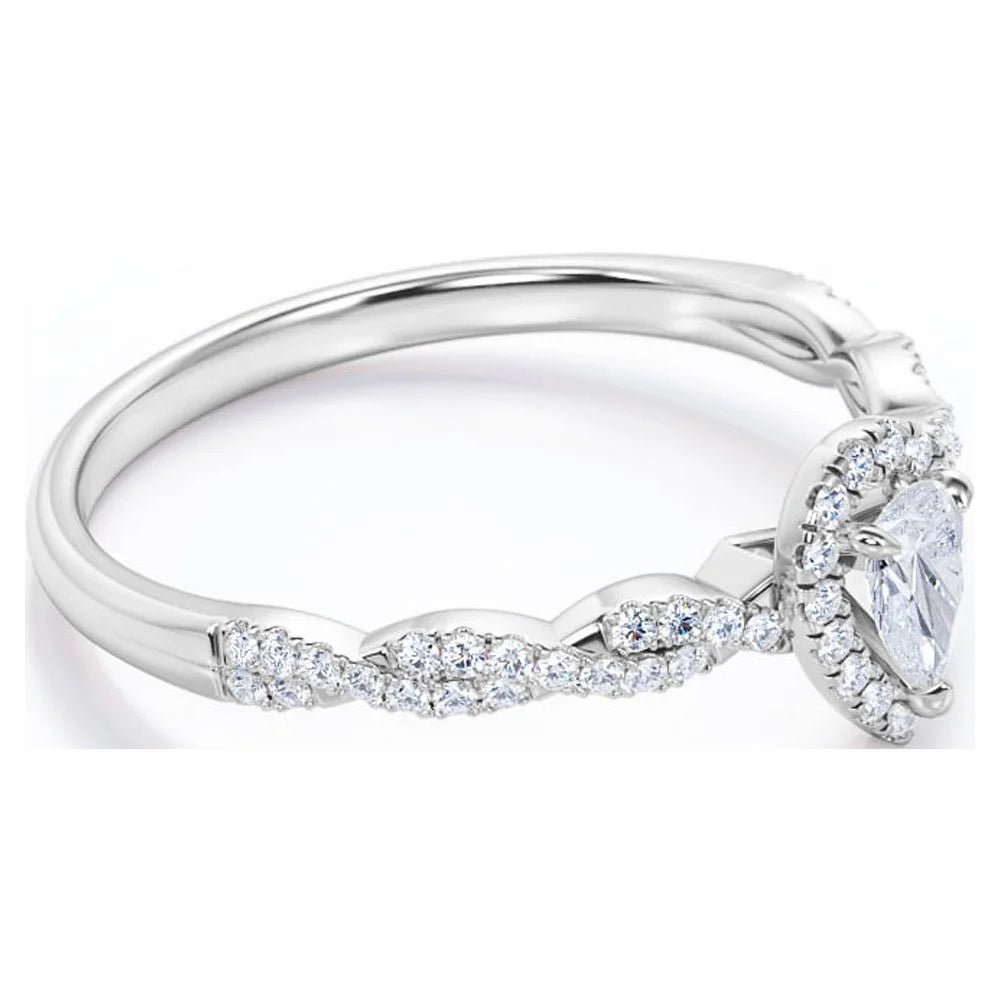 10K White Gold Pear Cut Diamond Engagement Ring B72354