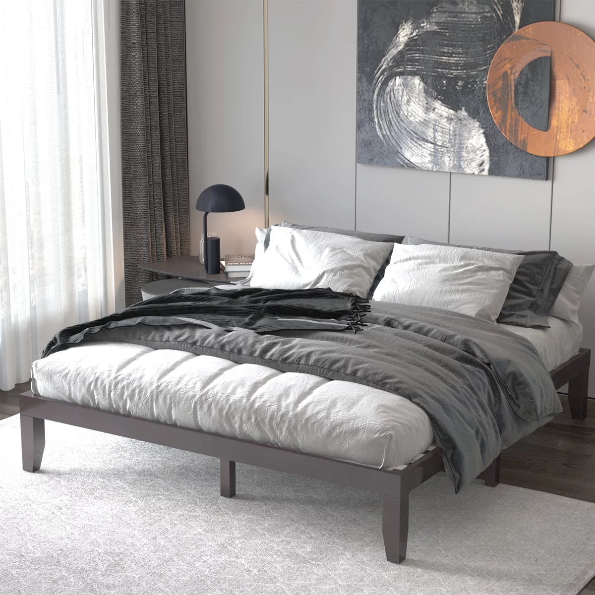 King Size 14'' Wooden Bed Frame H876