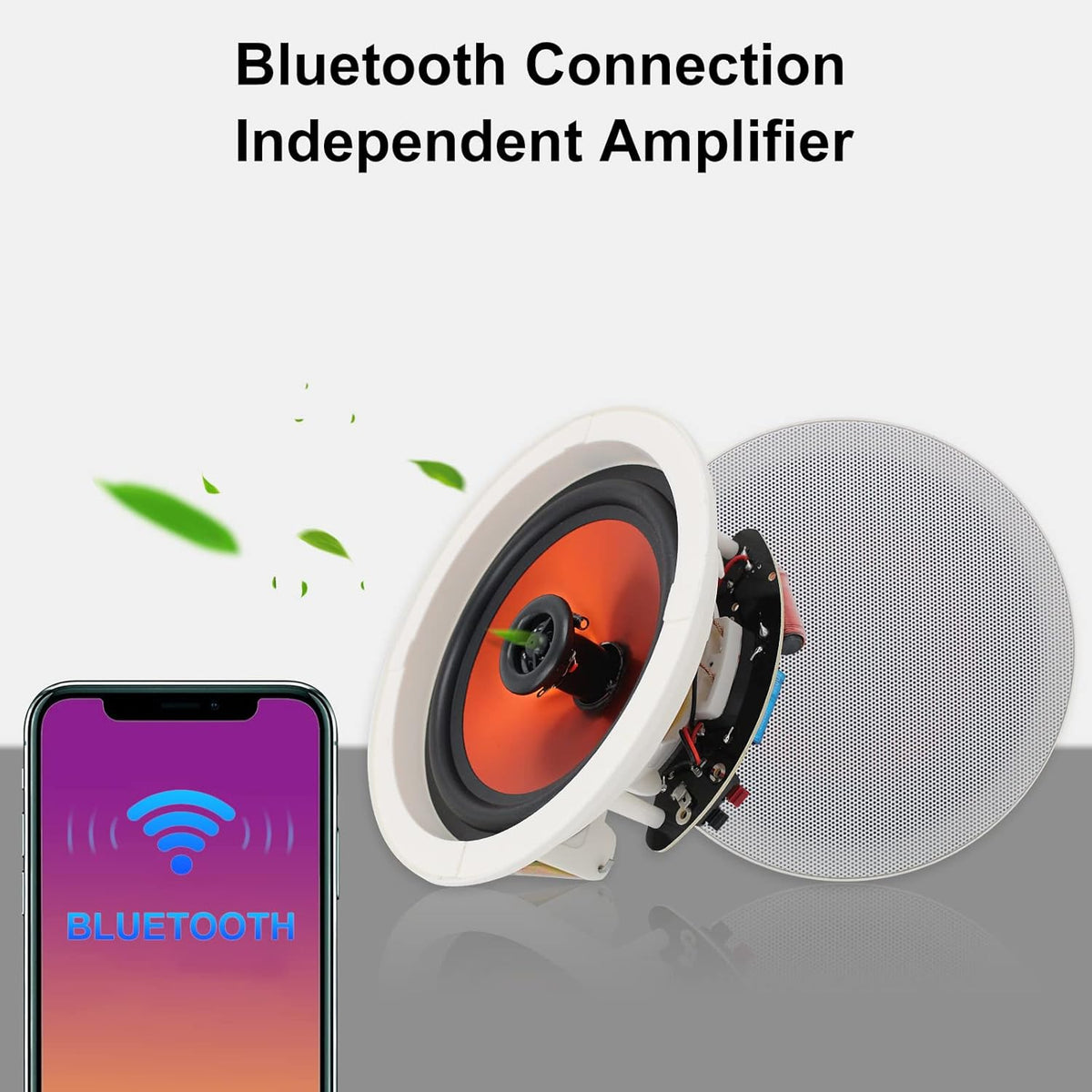 6.5” Flush Mount 2-Way Bluetooth Speakers, 300 Watts Max Power, Pack of 2 T15912