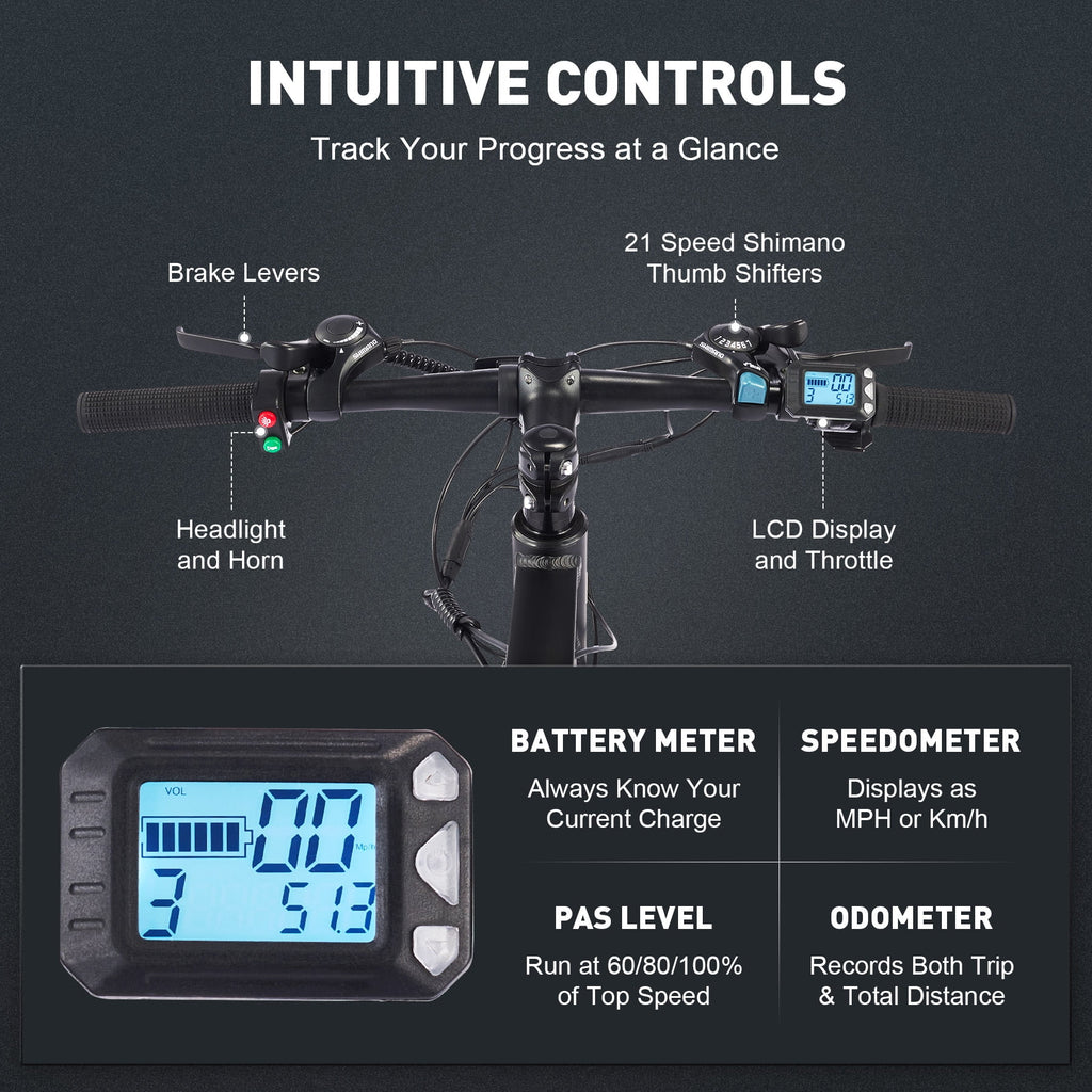 Electric Mountain Bicycle 26" 350W 48V Lithium Battery Black C23887