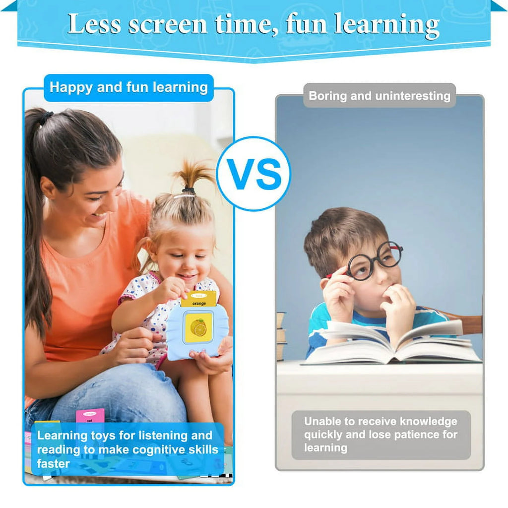 112 Pcs 224 Words Educational Flash Cards (Blue) W642