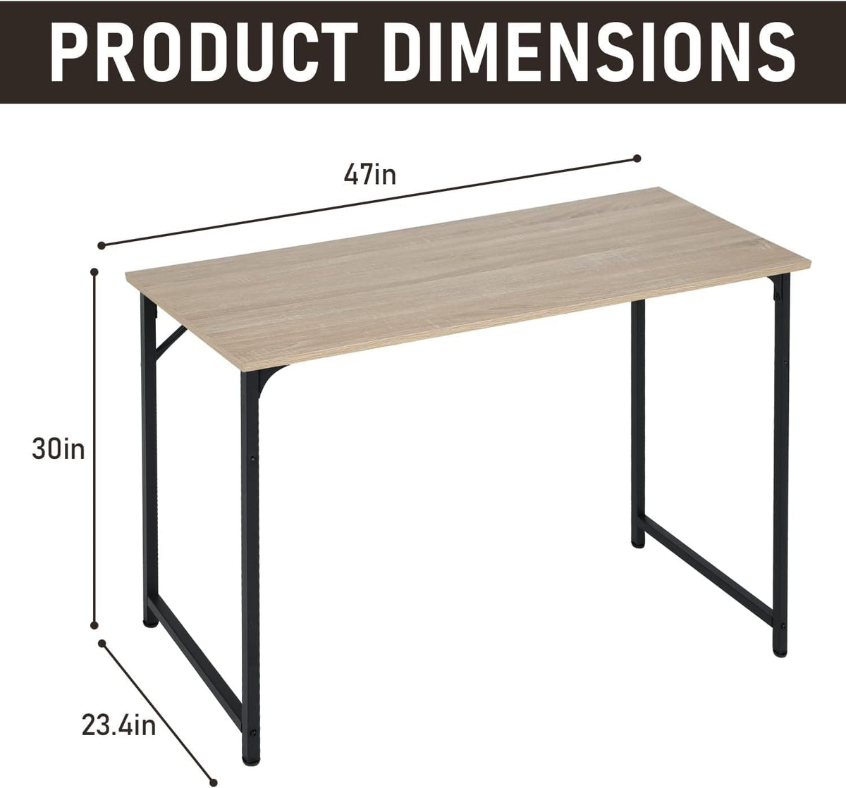 Black Wood and Metal Computer Desk D32052