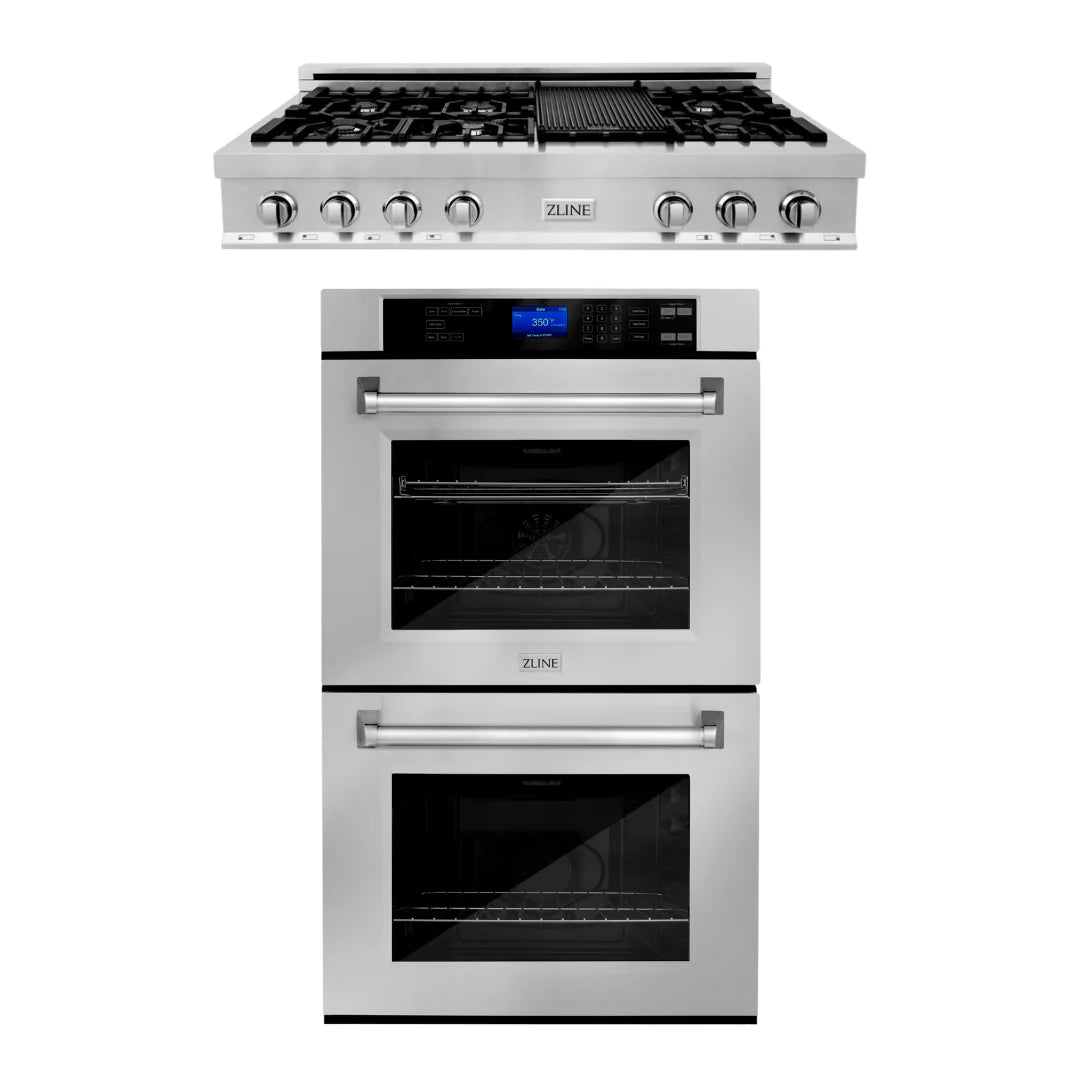 48 in. Stainless Steel Rangetop and 30 in. Double Wall Oven E348590