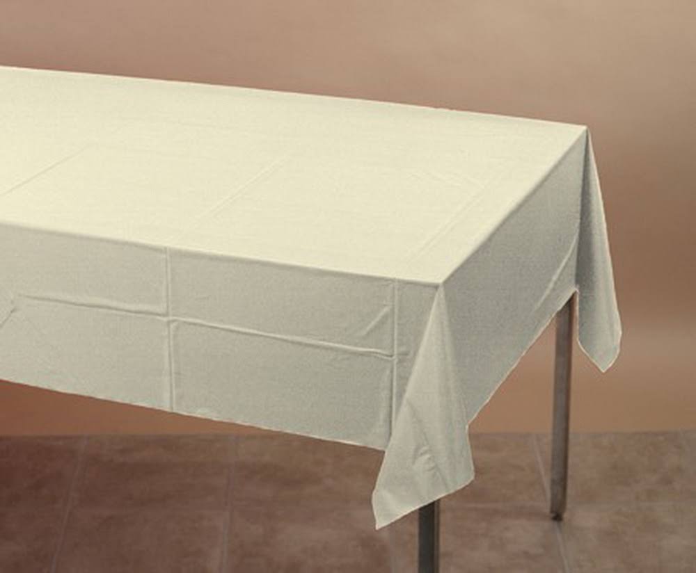Ivory Tissue Poly Tablecover 54 x 108 Case of 24 A6973