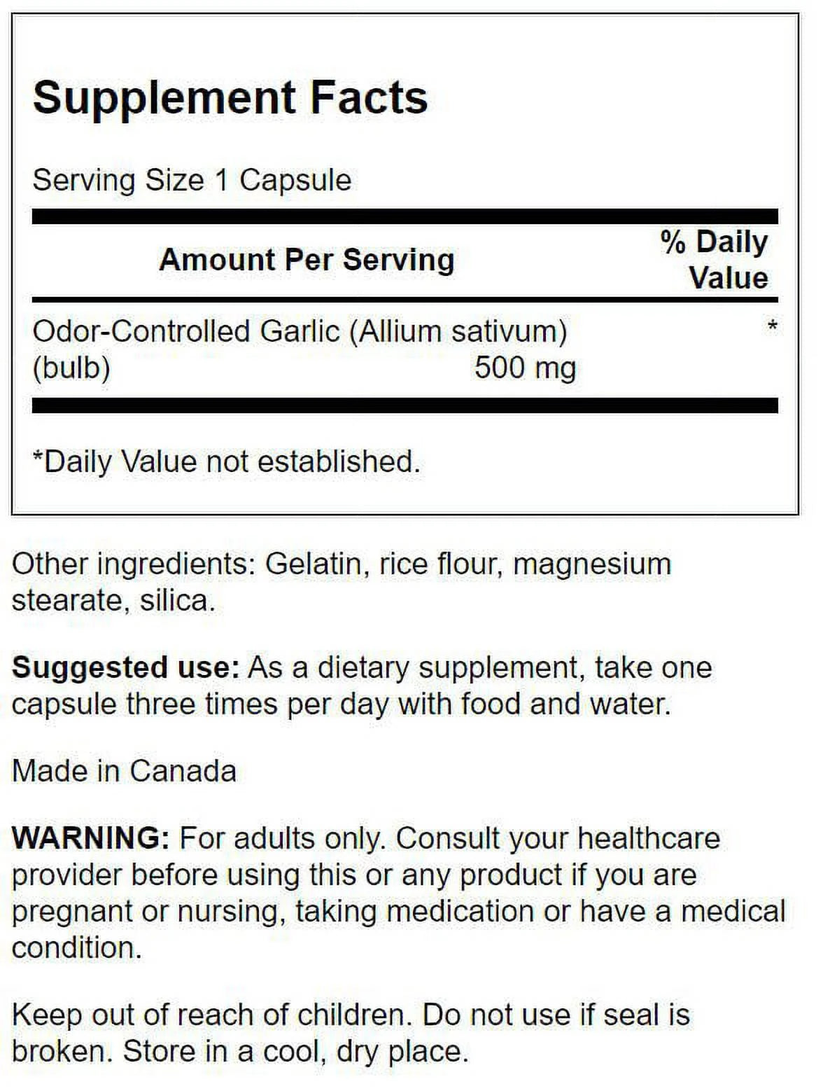 Garlic 500 mg 200 Capsules P1289