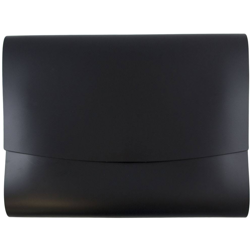 Italian Leather Portfolios with Snap Closure, Black, 12/Pack F995247