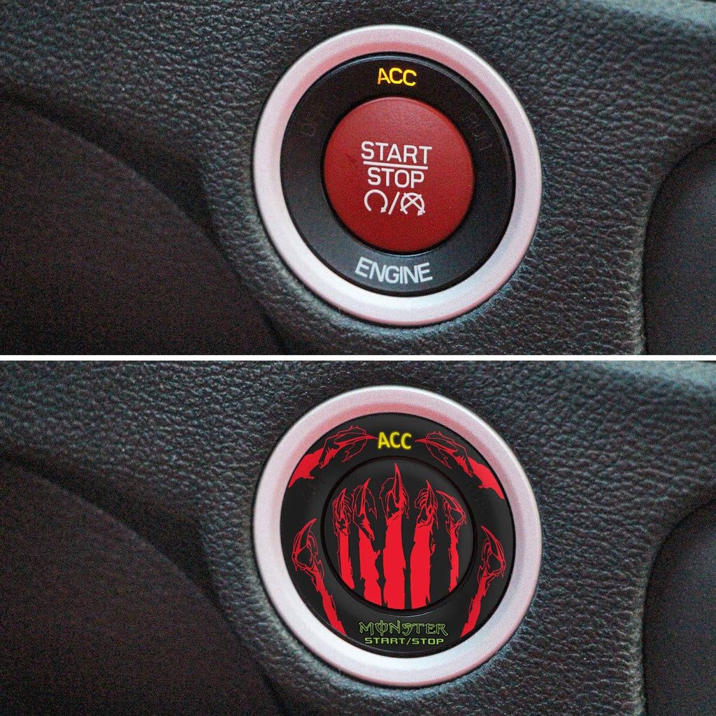 Engine Start Stop Button Overlay Ruby Red Sticker Emblem J274