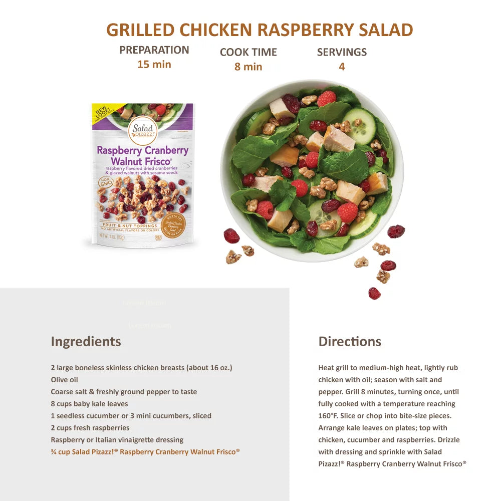 Raspberry Cranberry Walnut Salad Topper, 4 oz R482