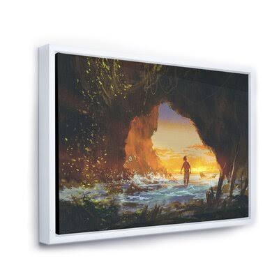 Painting on Canvas 12x22 White Floater Frame K7409
