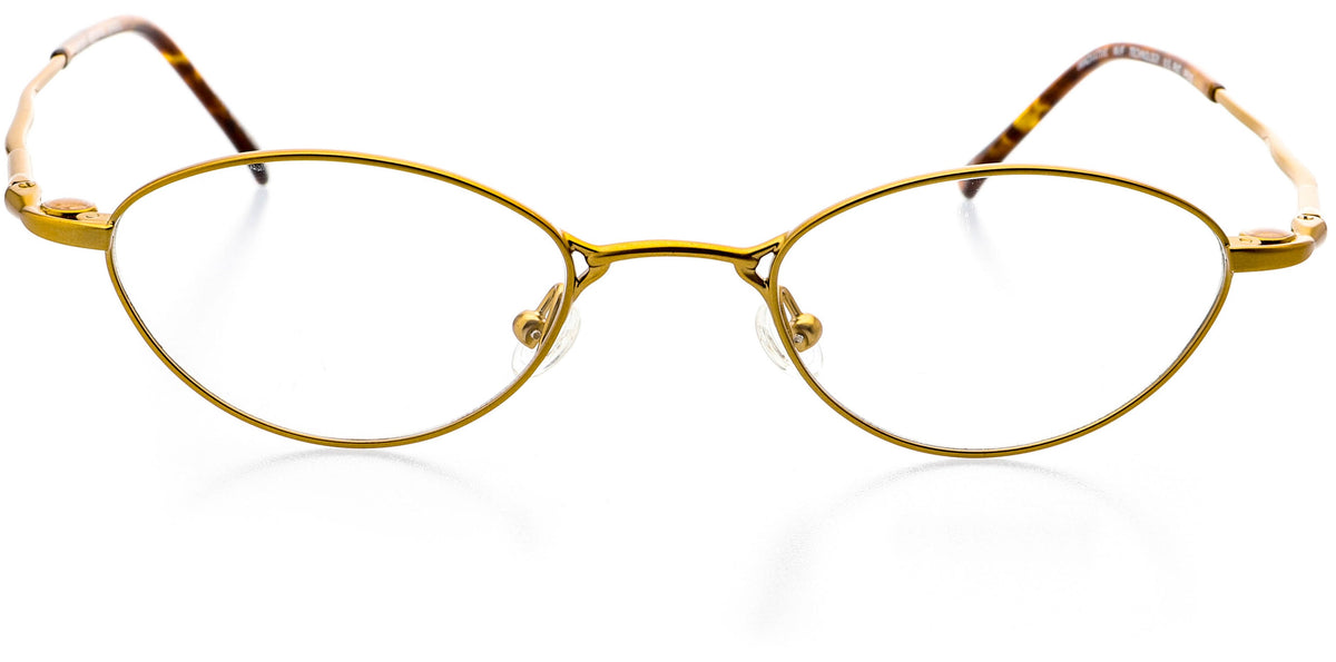 Oval Shape Metal Full Rim Prescription Eyeglasses, Bronze Antique Gold P741321