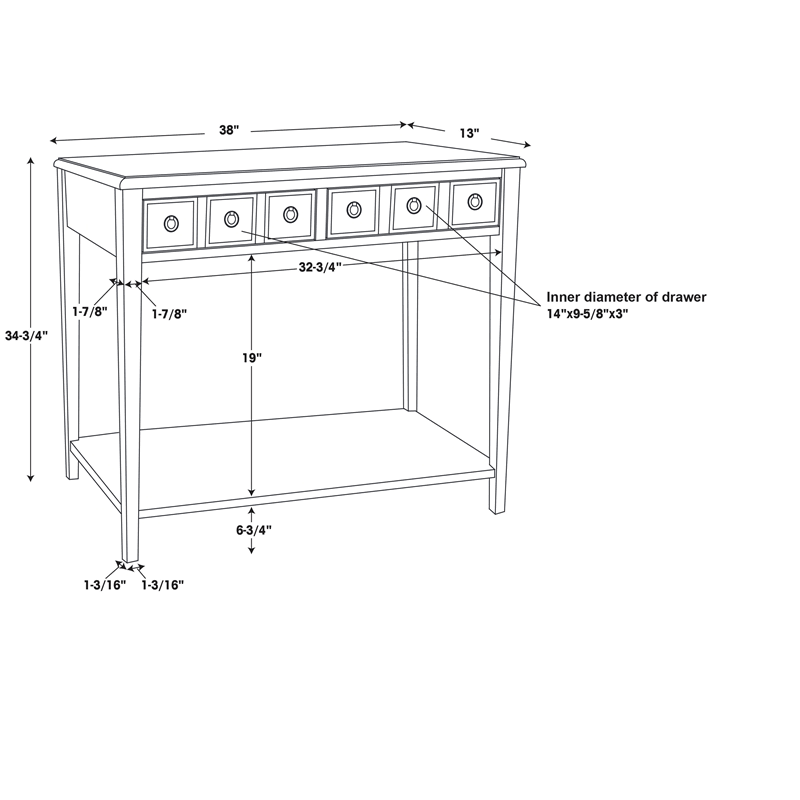 Cream Wood Console Table T549