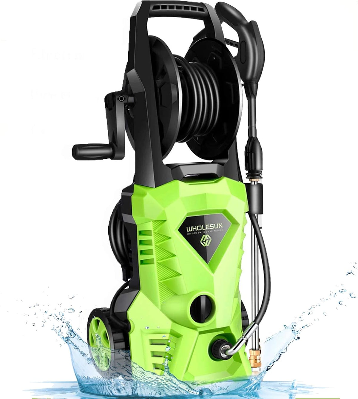 Orange Electric Pressure Washer with Hose Reel and Brush U708