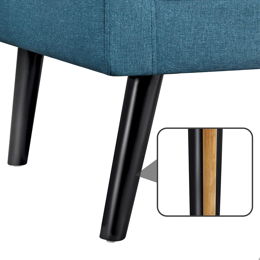 Mid-Century Accent Chair with Wood Legs, Navy Blue S38548
