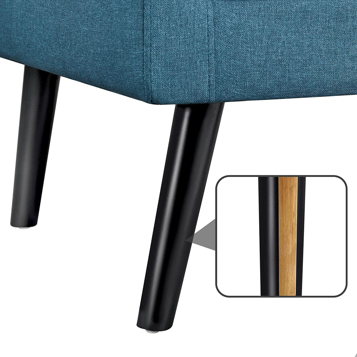 Mid-Century Accent Chair with Wood Legs, Navy Blue S38548