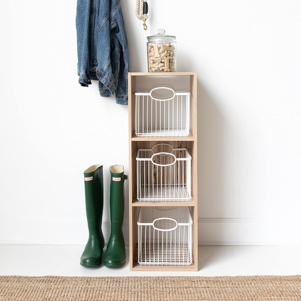 Natural Brown 3 Cube Storage Organizer Bookcase L540916