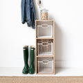 Natural Brown 3 Cube Storage Organizer Bookcase L540916