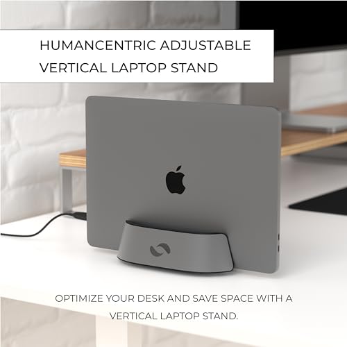 Black Aluminum Adjustable Vertical Laptop Stand X488