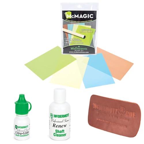 Pool Cue Shafts Maintenance Kit with Burnishing Papers and Shaft Conditioner G13039