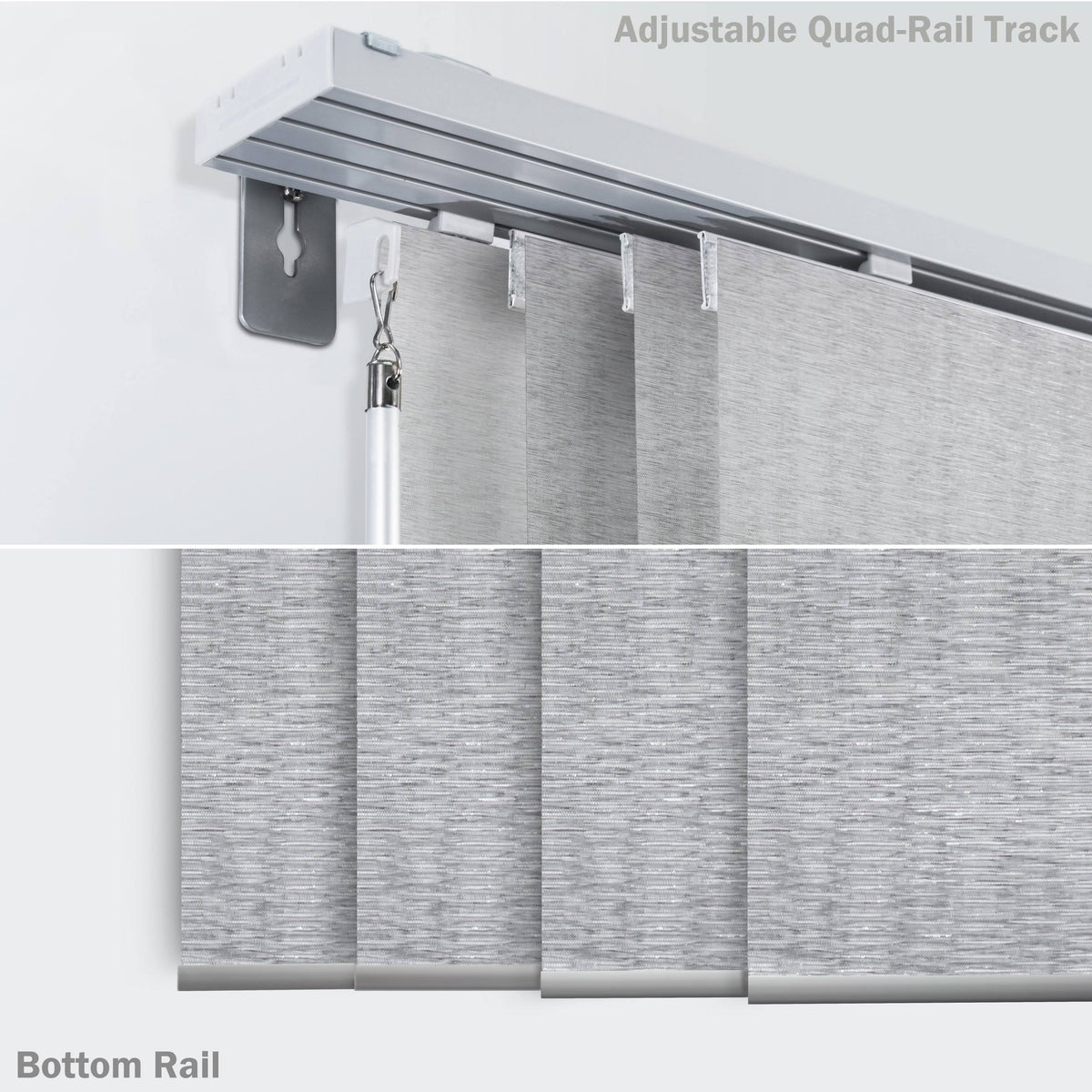 Adjustable Sliding Window Panel Track with 23 in. Slates C149