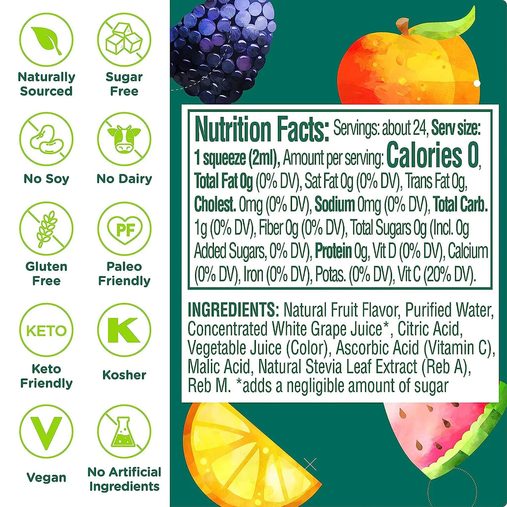 Liquid Water Enhancer Variety, Sugar Free, Zero Calories, 5 Bottles N57761